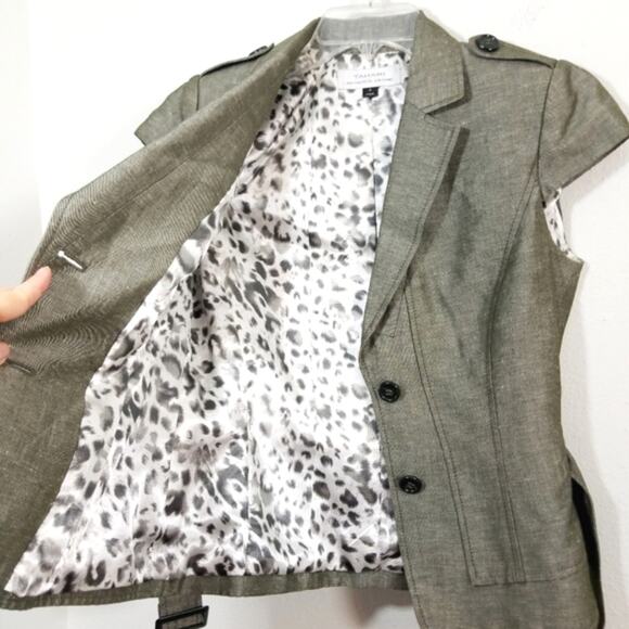 Tahari Arthur Levine linen blend blazer jacket 4 - Picture 6 of 11